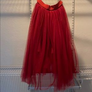 Red tule skirt